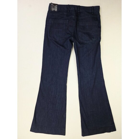 Gap 1969 Size 26X34 Womens Modern Trouser Mid Rise Flared Blue Denim Jeans NWT - Picture 1 of 15